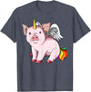 UnicornBreak Co. Piggycorn Pig Unicorn Pig Lovers T-Shirt - Heather Blue