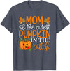 Mom of The Cutest Pumpkin Shirt Mom of The Cutest Pumpkin in The Patch Shirt Halloween T-Shirt - Heather Blue