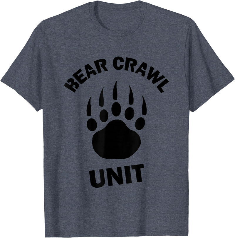Food Sweat and Beers Bear Crawl Unit T Shirt T-Shirt - Heather Blue