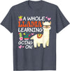 Llama School Co Llama Learning T Shirt Teachers Students Alpaca Lovers Gift T-Shirt - Heather Blue