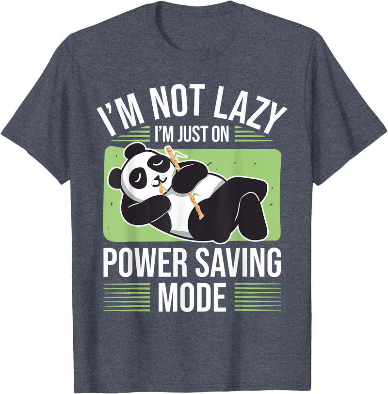 Cute Panda Gifts Panda Bear - Power Saving Mode - Panda T-Shirt - Heather Blue
