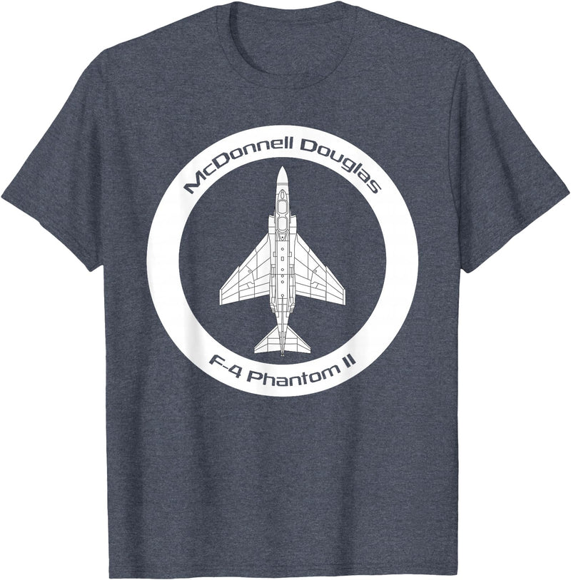 Bear Cave Designs - USA McDonnell Douglas F-4 Phantom II T-Shirt - Heather Blue