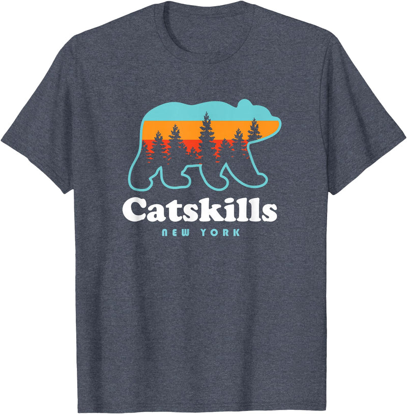 Catskill Mountains Catskills NY Bear Mountains Camping Hiking New York T-Shirt - Heather Blue