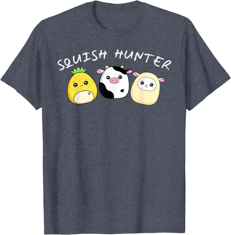 Funny anime designs Squish Hunter Cute Animals Pineapple Cow Lamb T-Shirt - Heather Blue
