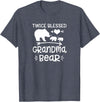 Grandparents Gifts By HustlaGirl Twice Blessed Grandma Bear Shirt Grandmas With Two Grandkids T-Shirt - Heather Blue