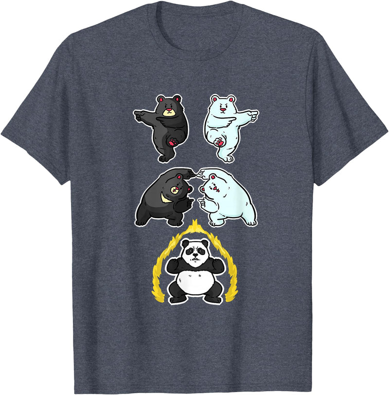 Wowsome! Panda Fusion Funny Panda Bear Lovers T-Shirt - Heather Blue