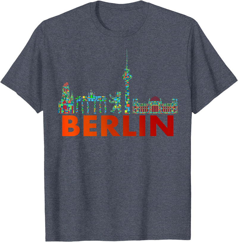 Berliner Bär Designs - Berlin Shop - Berlin Berlin Design - Berlin Bear - I Love Berlin T-Shirt - Heather Blue