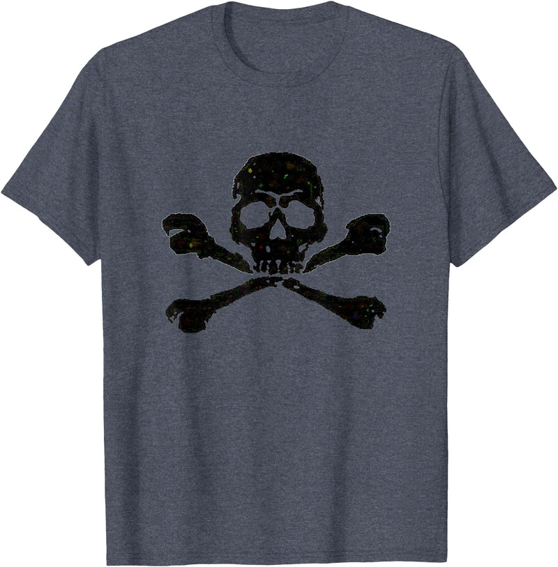 DATZLYF Skull and Crossbones t-shirt T-Shirt - Heather Blue