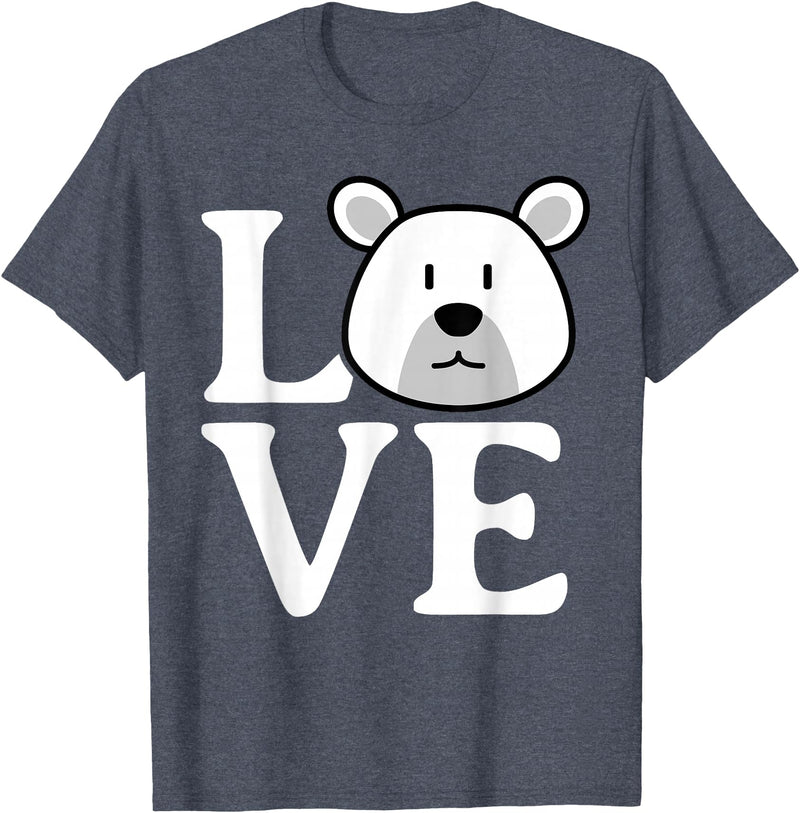 Polar Bear Design for Polar Bear Lovers LOVE Polar Bear Stuff Polar Bear Lover Stuff | Polar Bear T-Shirt - Heather Blue