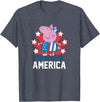 Peppa Pig Visits America Peppa Portrait T-Shirt - Heather Blue