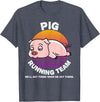 Running Shirts by CrushRetro Funny Farm Pig Running Team Shirt Kids Men Women Gift T-Shirt - Heather Blue