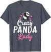 Panda Gifts and Acessories Crazy Panda Lady Panda Bear Lover T-Shirt - Heather Blue
