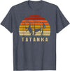 Retro Vintage American Buffalo Tatanka Animal Gift T Shirt T-Shirt - Heather Blue
