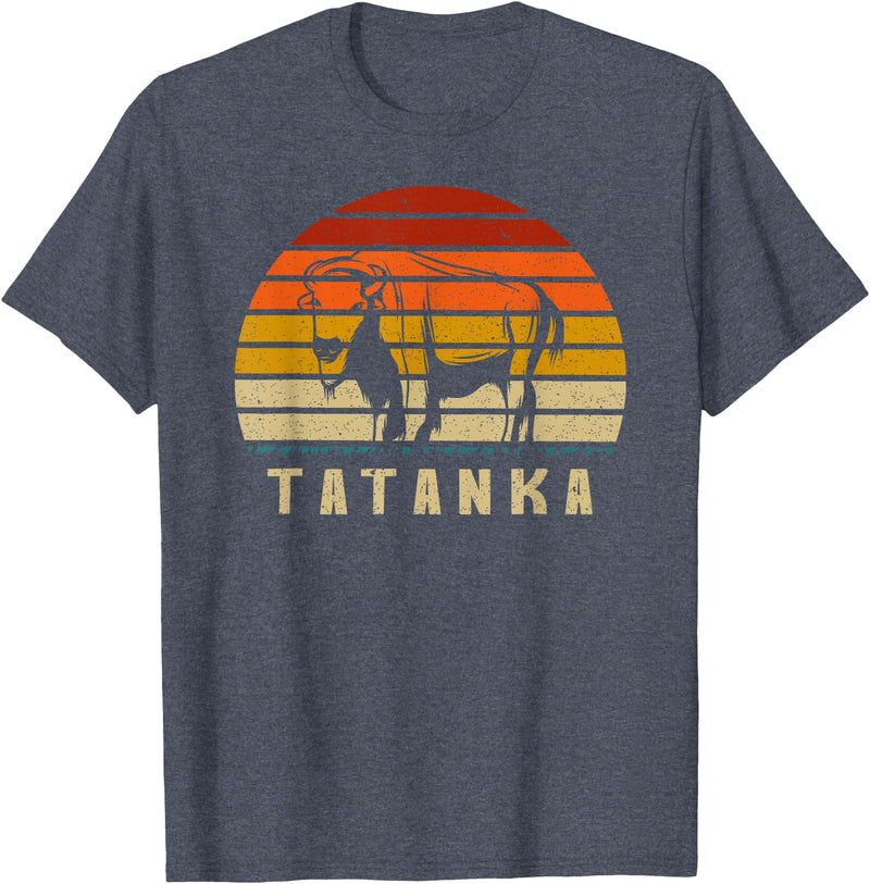 Retro Vintage American Buffalo Tatanka Animal Gift T Shirt T-Shirt - Heather Blue