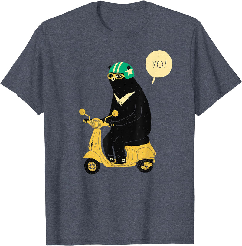 scooter bear tees Scooter Bear black bear T-shirt / taiwan bear shirt sun bear T-Shirt - Heather Blue