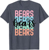 Game Day School Mascot Designs by Mela Bears Team Mascot School Spirit Game Night T-Shirt - Heather Blue