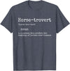 Horse By Design Tee Company Horse Gifts for Women Men Funny Equestrian Horse-trovert T-Shirt - Heather Blue