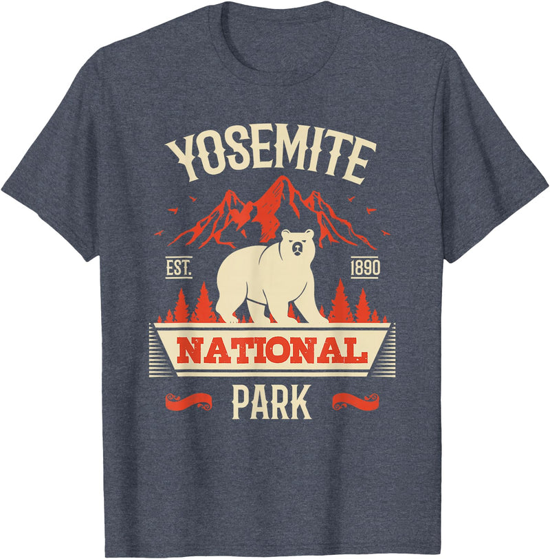 Yosemite Bear Lovers Gifts Yosemite National Park Vintage Gift T-Shirt - Heather Blue