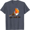 Robin Bird Ornithology Nerd Birding Watcher Robin Bird T-Shirt - Heather Blue