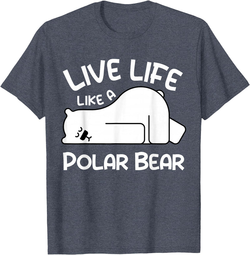 Kids Polar Bear Design Kids Polar Bear Stuff | Live Life Like a Polar Bear T-Shirt - Heather Blue