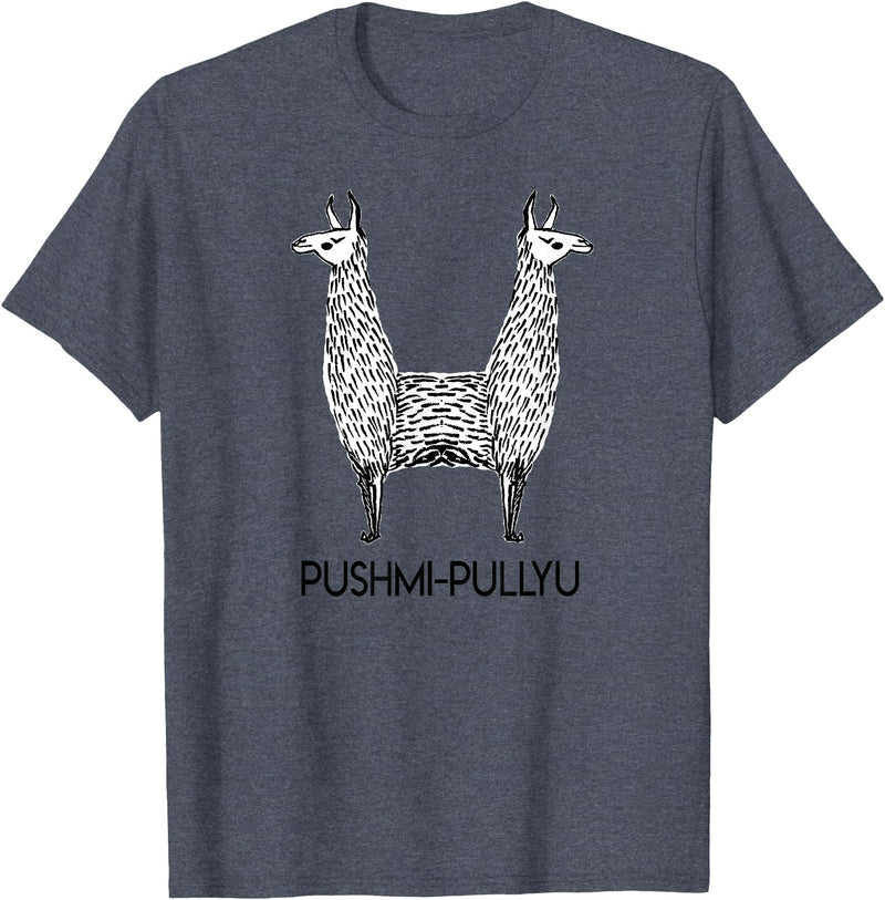 Pushmi-Pullyu Llama Funny Alpaca Llama Style, Pushmi-Pullyu Yoga T-Shirt - Heather Blue