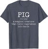 We Love Bacon - Chef Apparel & Gifts We Love Bacon Bacon Pig Definition Chef Funny Gift T-Shirt - Heather Blue