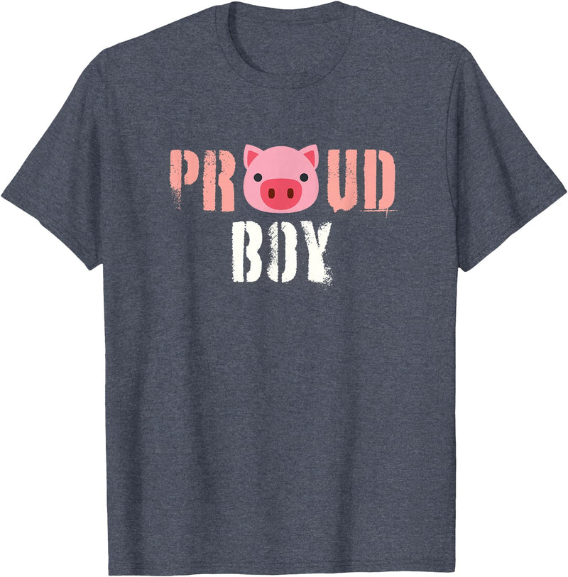 Funny Gay Leather Lover Men's Oink Pig Play Gay Daddy & Pig Boy Bear Gay Fetish LGBTQ Pride T-Shirt - Heather Blue