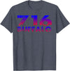 716 Tee's 716 Buffalo Skyline WNY pride T-Shirt - Heather Blue