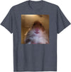 Hamster stares into the front camera I Internet Hamster Meme T-Shirt - Heather Blue