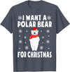Polar Bear Christmas Pajamas Toddler Boys Girls I Want A Polar Bear For Christmas Polar Bear Pajamas Kids T-Shirt - Heather Blue