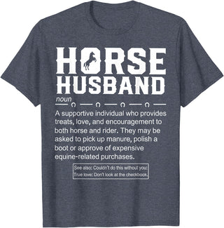 Funny Horse Husband Definition Tee Shirt Horse Husband Definition T-Shirt - Heather Blue