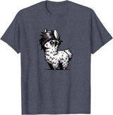 Emo Llama Tees Cute Emo Llama Kawaii Kids Boys Girls T-Shirt - Heather Blue