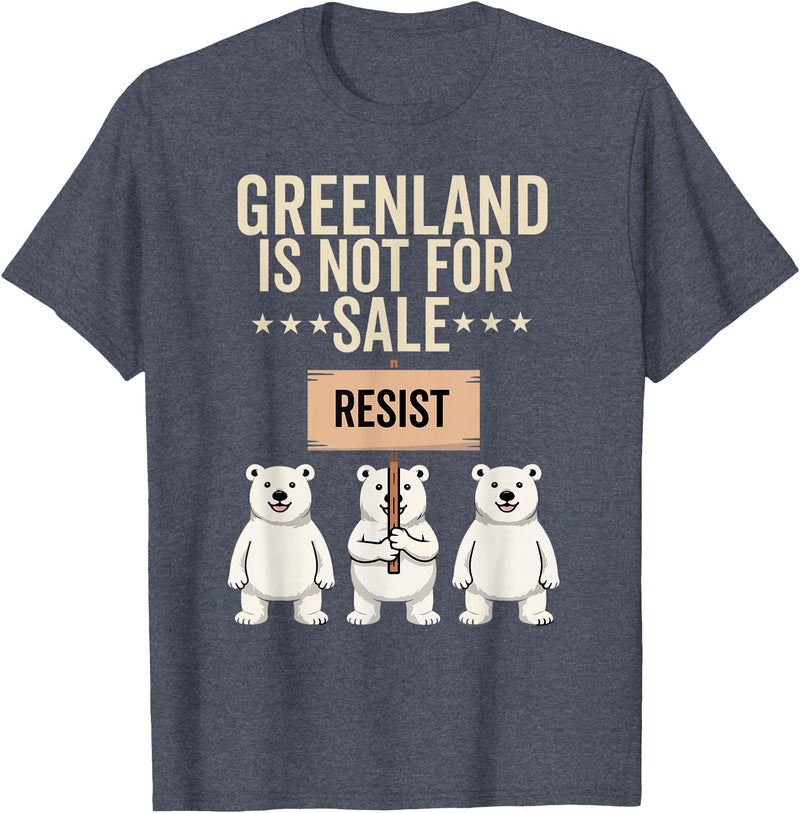 Greenland is not for sale Merch Greenland is not for Sale Polar Bear Greenland Support Prote T-Shirt - Heather Blue