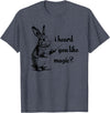 Cute Rabbit Lover Bunny Graphic T-Shirt (Heather Grey) in Heather Blue