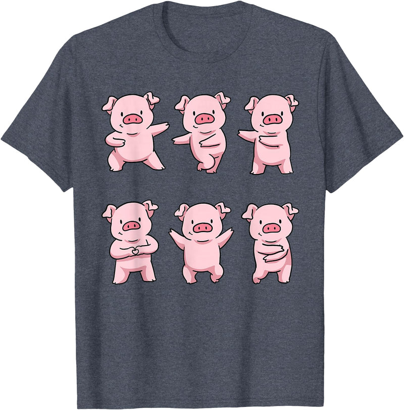 Pig Lovers Gifts Pig Gifts for Pig Lovers Women Pig Shirt Women Men Kids Pig T-Shirt - Heather Blue