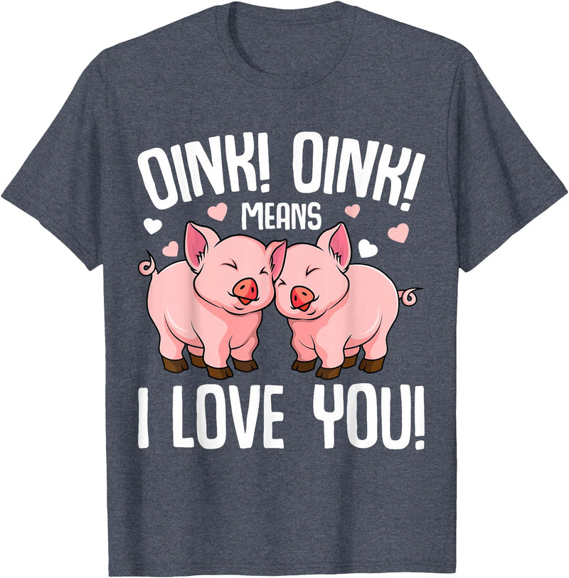 Funny Pig Lover & Owner Gift Ideas Pig Oink Women Kids Girls T-Shirt - Heather Blue