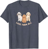 3 Cute Lop Bunnies Love Design for Bunny Owners T-Shirt in Heather Blue