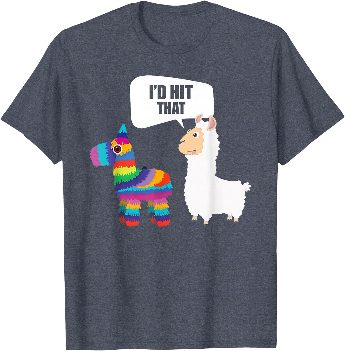 VepaDesigns Cinco De Mayo Shirt Mexican Gift Llama Id Hit That Pinata Mexican Funny Cinco de Mayo Gift T-Shirt - Heather Blue
