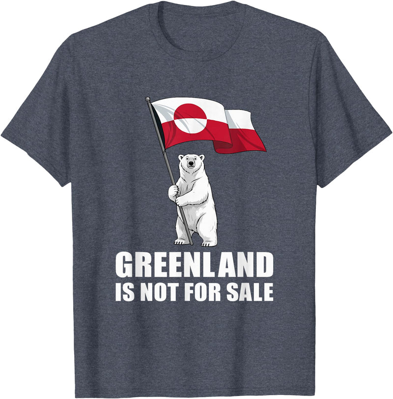 Greenland is not for sale shirt for men and women Greenland Not for Sale Greenland Flag Bear Greenlanders T-Shirt - Heather Blue