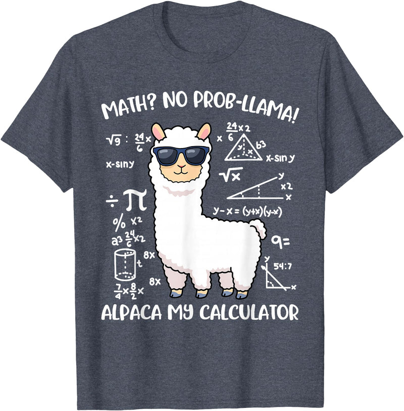 Math Llama Clothing Math Llama T-Shirt - Heather Blue