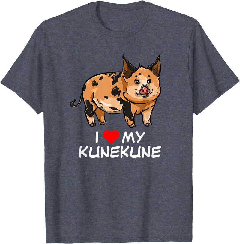 Angry Ant Graphics - Kunekune Pig Gifts I Love My Kunekune Pig T-Shirt - Heather Blue