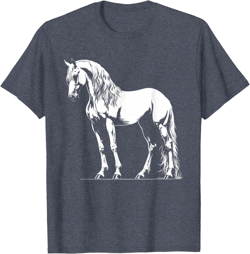 Andalusian Gift for Men, Women, Dad & Mom Horse Dad Mom Lover - Monochromatic Andalusian T-Shirt - Heather Blue