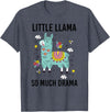 Llama Shirt Kids Boys Toddler Little Llama So Much Drama T-Shirt - Heather Blue