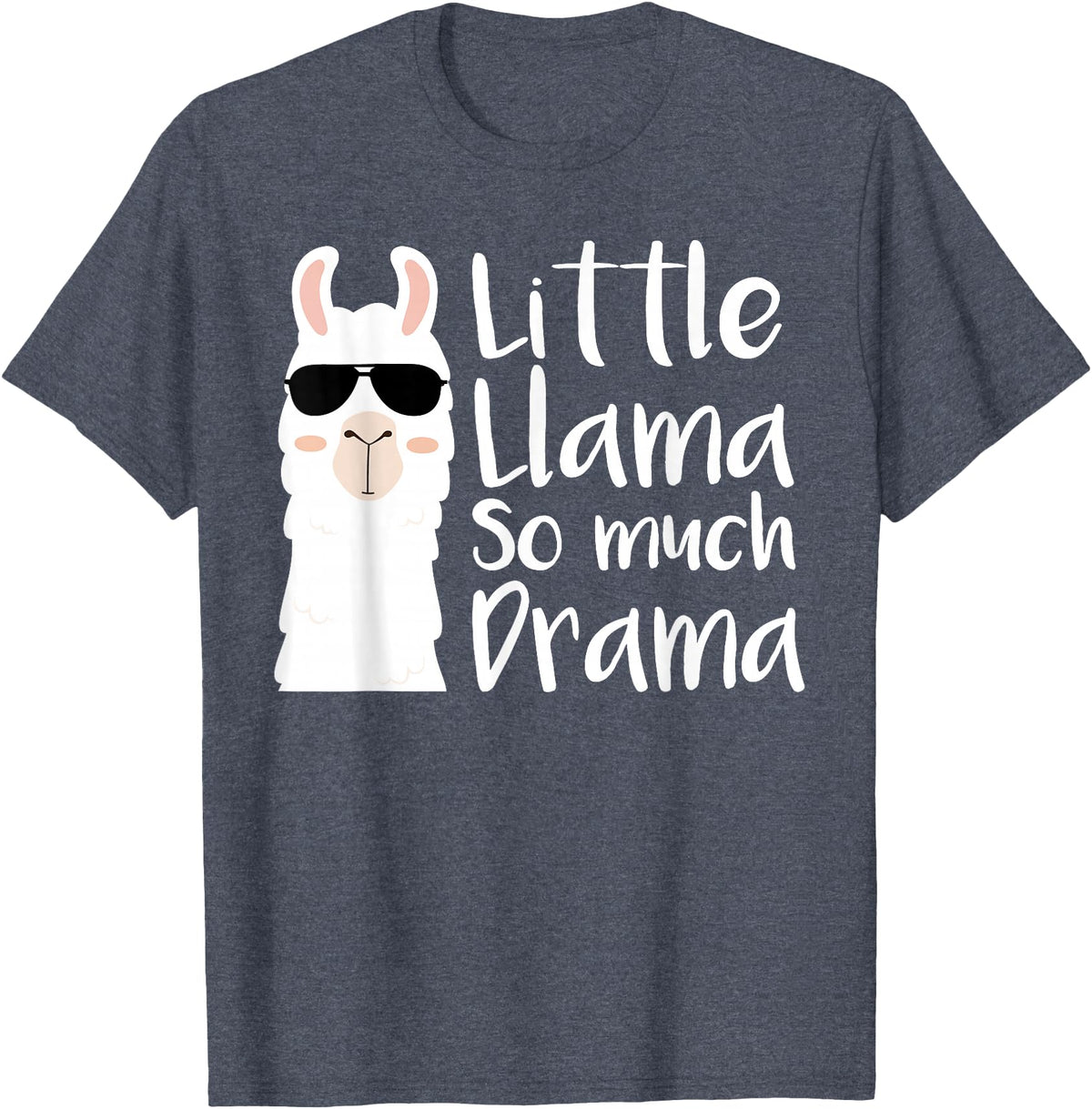 Mommy & Me Llama Co. Little Llama So much Drama Cool Kids Matching Family T-Shirt - Heather Blue