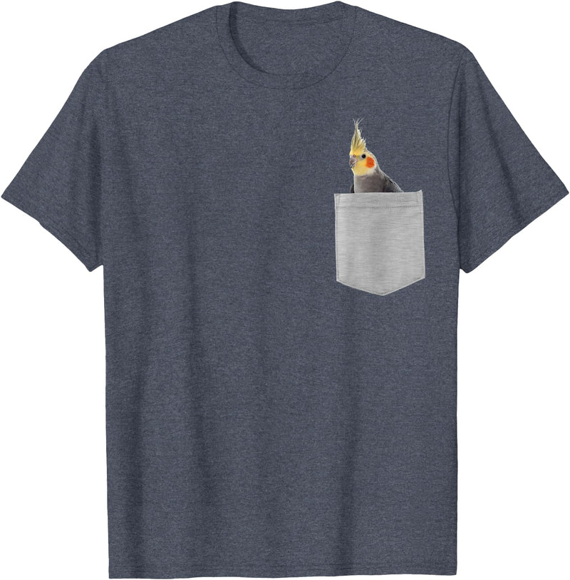 Animal in Your Pocket Cockatiel Bird T-Shirt - Heather Blue
