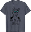 Pretees No Drama Llama Graphic Funny Llama T-Shirt - Women's Adult Unisex-Adults Grey Small Classic Fit Crew Neck Short Sleeve - Heather Blue