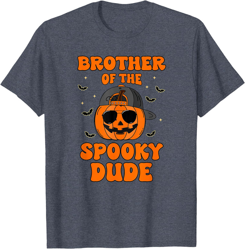 One Spooky Dude 1st Birthday Outfit For Family Brother of The Spooky Dude Halloween Pumpkin Birthday Family T-Shirt -