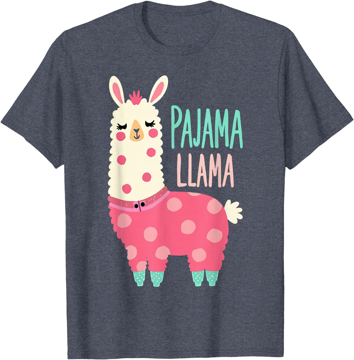 Two Suns Llama Design Lama Pajama T-Shirt - Heather Blue