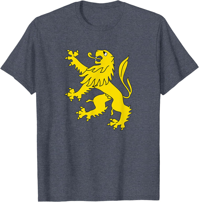 Superdesigns Gold Lion Rampant T-Shirt - Heather Blue