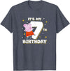 Peppa Pig It's My 7th Birthday Holiday Stars Celebration T-Shirt - Heather Blue